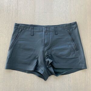 RAG & BONE Black Leather Shorts